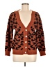 ClothesHead Animal Print Brown Cardigan Size M - photo 1