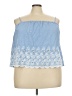 Boohoo 100% Cotton Blue Sleeveless Blouse Size 24 - photo 1