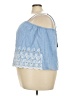 Boohoo 100% Cotton Blue Sleeveless Blouse Size 24 - photo 5