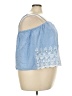 Boohoo 100% Cotton Blue Sleeveless Blouse Size 24 - photo 4