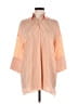 Assorted Brands Stripes Orange 3/4 Sleeve Button-Down Shirt Size M - photo 1