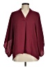 Glam 100% Polyester Burgundy 3/4 Sleeve Blouse Size M - photo 1
