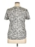 H&M 100% Polyester Silver Short Sleeve Top Size 14 - photo 2