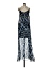 Express 100% Polyester Graphic Blue Cocktail Dress Size XS - photo 1