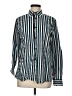 Zara Stripes Teal Long Sleeve Button-Down Shirt Size M - photo 1