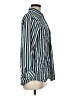 Zara Stripes Teal Long Sleeve Button-Down Shirt Size M - photo 4