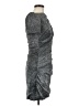 Talbot Runhof 100% Polyester Metallic Silver Cocktail Dress Size 8 - photo 4