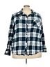Terra & Sky 100% Cotton Plaid Blue Long Sleeve Button-Down Shirt Size 3X - photo 1