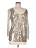 BKE Boutique 100% Polyester Metallic Silver 3/4 Sleeve Blouse Size M - photo 1