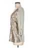 BKE Boutique 100% Polyester Metallic Silver 3/4 Sleeve Blouse Size M - photo 5