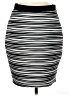 NY Collection Stripes Silver Casual Skirt Size M - photo 1