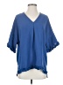 Coco + Carmen 100% Polyester Blue 3/4 Sleeve Blouse Size S - photo 1