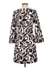 H&M 100% Polyester Print Brown Casual Dress Size 6 - photo 2