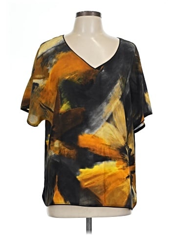 Lafayette 148 New York Short Sleeve Silk Top (view 1)
