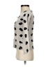Aqua 100% Cashmere Polka Dots Gray Cashmere Pullover Sweater Size XS - photo 5