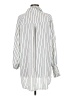 Chigant 100% Polyester Stripes Silver Long Sleeve Blouse Size M - photo 2