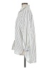 Chigant 100% Polyester Stripes Silver Long Sleeve Blouse Size M - photo 5