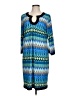 Studio One Print Blue Casual Dress Size L - photo 1