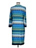 Studio One Print Blue Casual Dress Size L - photo 2