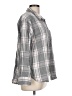 Time and Tru 100% Polyester Plaid Gray Long Sleeve Blouse Size L - photo 4