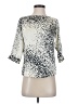 Renvy Animal Print Silver 3/4 Sleeve Blouse Size XS - photo 1