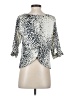 Renvy Animal Print Silver 3/4 Sleeve Blouse Size XS - photo 2