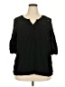 Solitaire Black 3/4 Sleeve Blouse Size 3X - photo 1