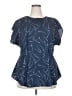 Wayward Fancies 100% Polyester Blue Short Sleeve Blouse Size XXL (estimated) - photo 1