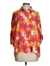 Entro Floral Orange 3/4 Sleeve Blouse Size S - photo 1
