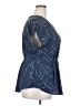 Wayward Fancies 100% Polyester Blue Short Sleeve Blouse Size XXL (estimated) - photo 4