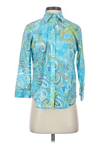 Lauren by Ralph Lauren 3/4 Sleeve Button-Down Shirt (view 1)