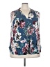 Beacon Floral Blue Sleeveless Blouse Size 3X - photo 1