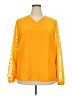 Unbranded 100% Polyester Yellow Long Sleeve Blouse Size XXL - photo 1