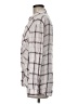Express 100% Rayon Plaid Gray Long Sleeve Button-Down Shirt Size M - photo 5