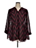 Moa Moa Chevron-herringbone Burgundy 3/4 Sleeve Blouse Size 1X (estimated) - photo 1