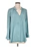 Ann Taylor LOFT 100% Polyester Teal Long Sleeve Blouse Size M - photo 1