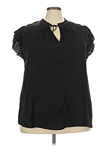 Olivia Grey Short Sleeve Blouse (view 1)