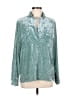 J.Crew Metallic Teal Long Sleeve Blouse Size M - photo 1