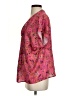Neiman Marcus Paisley Pink Short Sleeve Blouse Size S - photo 5
