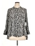 Eyeshadow 100% Rayon Animal Print Black 3/4 Sleeve Blouse Size 0X (estimated) - photo 1