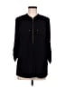 Calvin Klein Black 3/4 Sleeve Button-Down Shirt Size L - photo 1