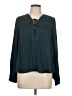 Jennifer Lopez 100% Polyester Teal Long Sleeve Blouse Size L - photo 1