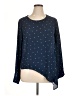 Socialite 100% Polyester Stars Blue Long Sleeve Blouse Size XL - photo 1