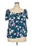 Torrid Teal Short Sleeve Blouse Size 2X Plus (2) - photo 1