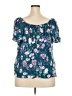 Torrid Teal Short Sleeve Blouse Size 2X Plus (2) - photo 2