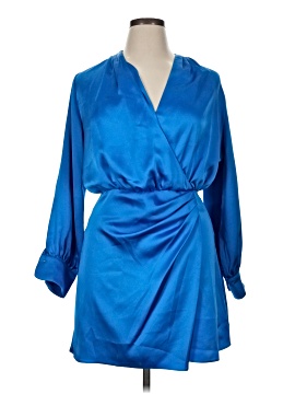 zara blue silk dress Zara main image 0