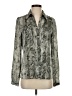 AK Anne Klein Animal Print Silver Long Sleeve Blouse Size S - photo 1