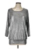Perseption Concept Metallic Silver 3/4 Sleeve T-Shirt Size L - photo 1