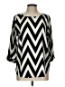 Everly 100% Polyester Chevron-herringbone Silver 3/4 Sleeve Blouse Size L - photo 1