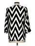 Everly 100% Polyester Chevron-herringbone Silver 3/4 Sleeve Blouse Size L - photo 2